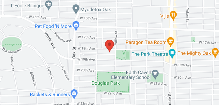 map of 830 W 18TH AVENUE